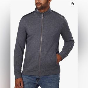 CALVIN KLEIN LIKE NEW MEN’S ZIP UP SWEATSHIRT JACKET DARK CLIFF HEATHER SZ M